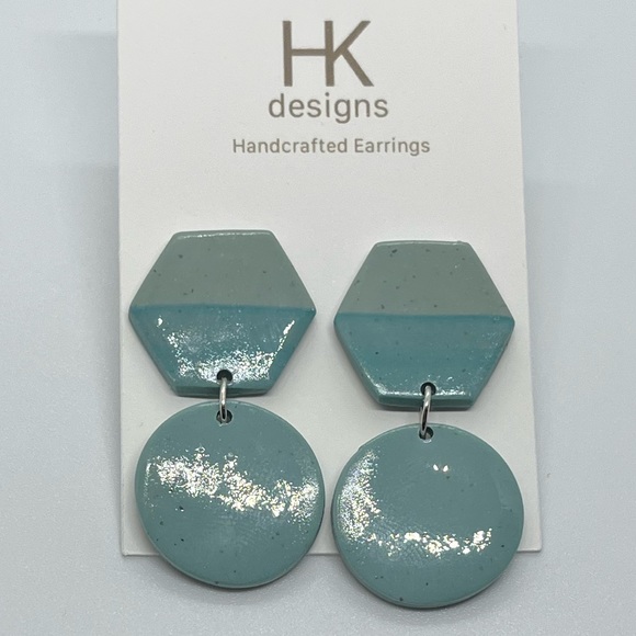 Glossy Handmade Clay Earrings - Picture 1 of 12